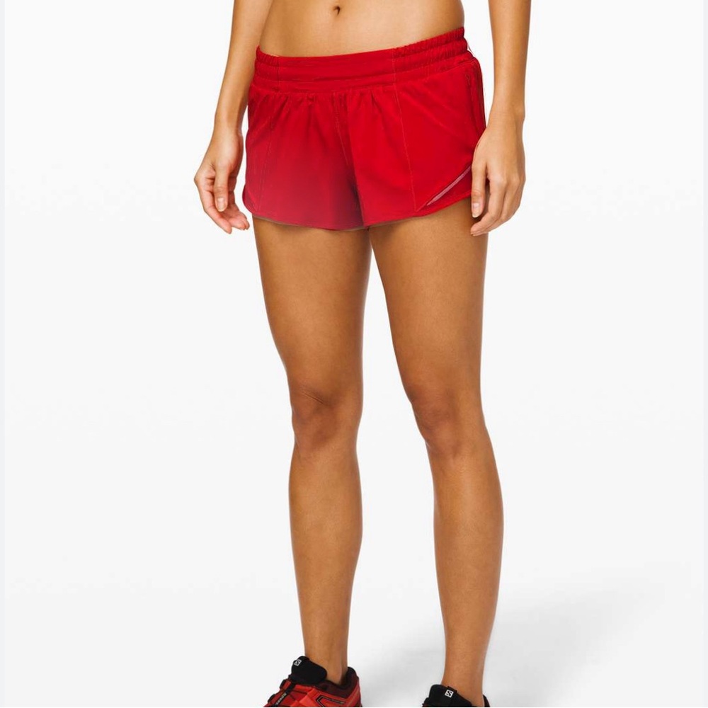 Lululemon Hotty Hot Low-Rise Red Shorts